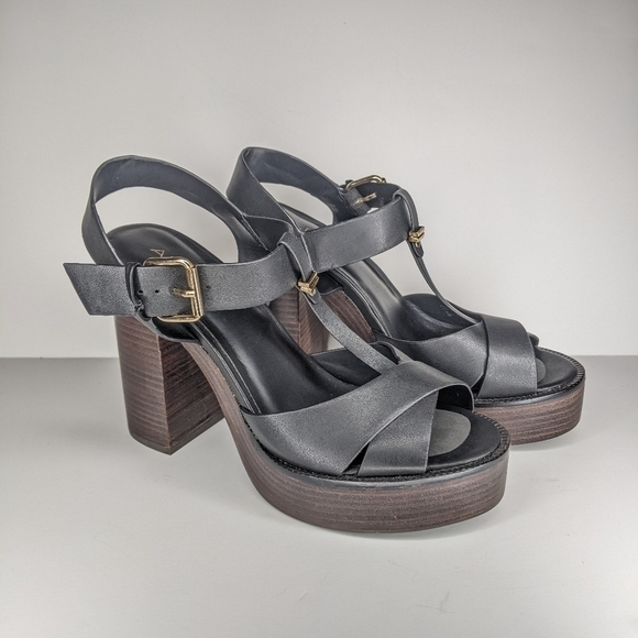 ALDO BLACK PLATFORM HEELS - Picture 3 of 8